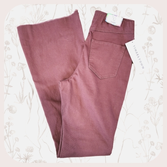 Tinseltown Denim - 🛍️CLEARANCE!! Mauve High Waist Flare Jeans w/ Raw Hem size 27